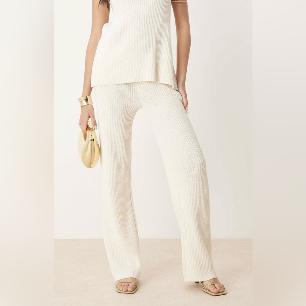 Knit wide leg pants